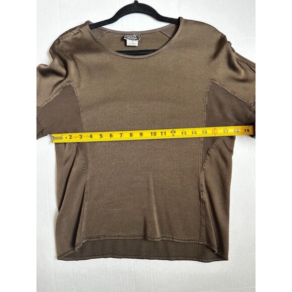 Vintage Ghost Brown Long Sleeve Blouse Women’s Small Made In England Silky Flowy - Picture 8 of 11